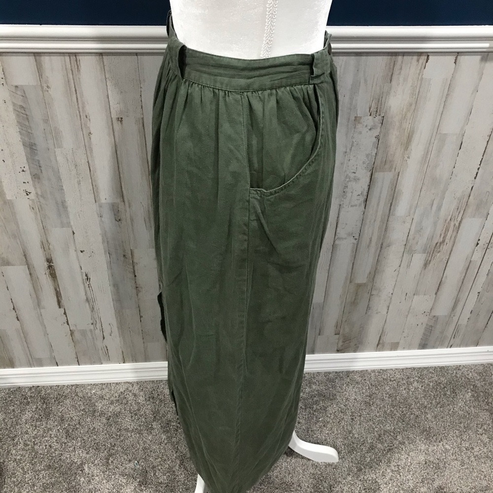 Vintage Olive Green Maxi Skirt - Picture 3 of 7
